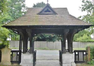 Lych Gate at Emmanuel Church, Sidlow, commemorating fallen soldiers